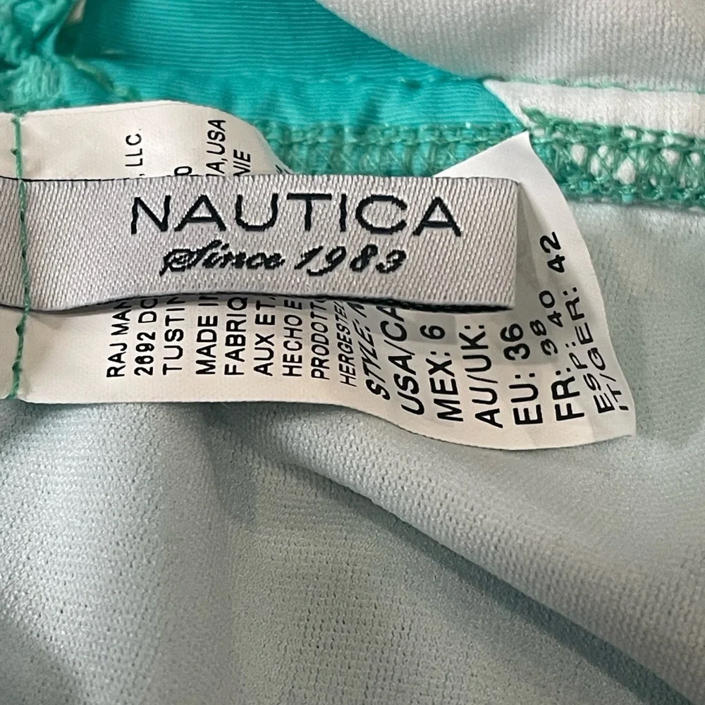 Nautica Absolutely Shore Soft Cup Bandeau Swim Dress Turquoise Size 6